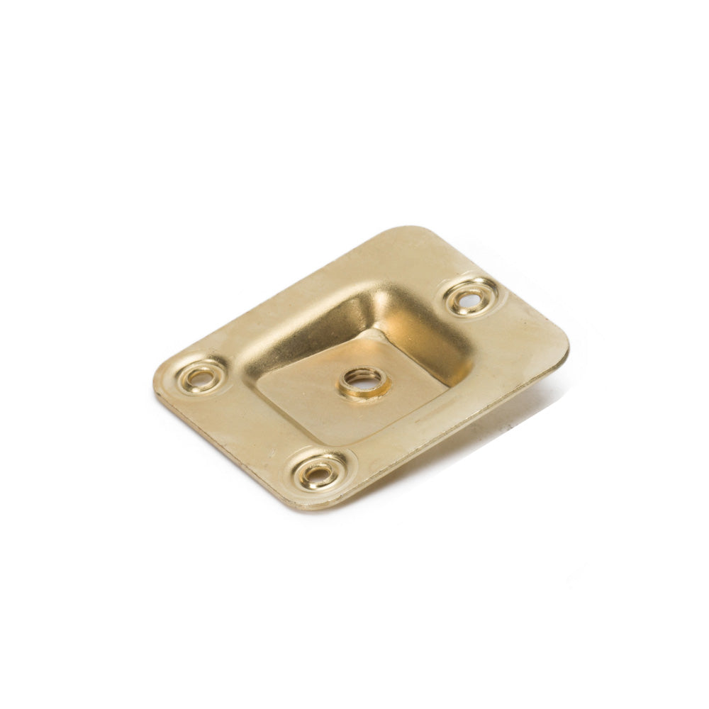 M8 Furniture Leg Connecting Plates - 10 Degree Angled - 58mm x 68mm Brass Plated (set of 4)