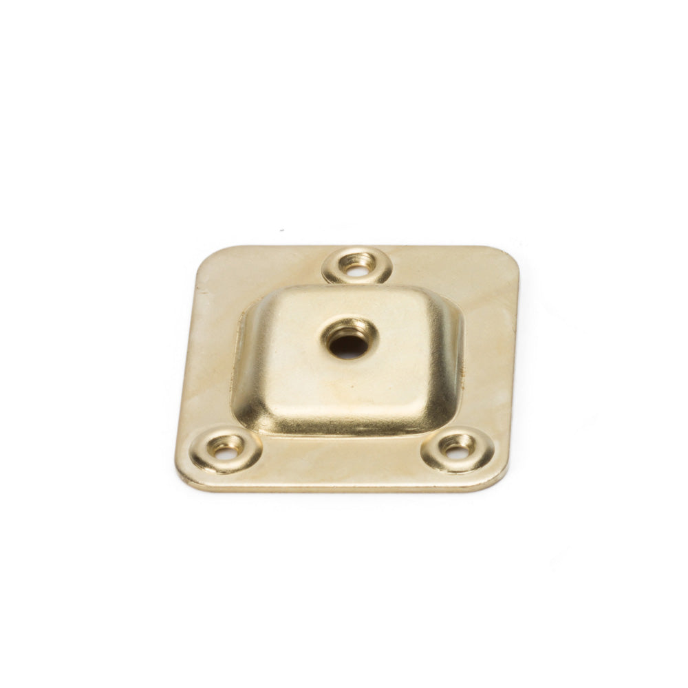 M8 Furniture Leg Connecting Plates - 10 Degree Angled - 58mm x 68mm Brass Plated (set of 4)