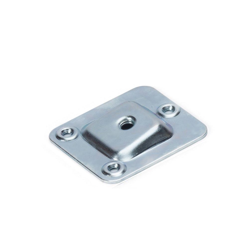 M6 Furniture Leg Connecting Plates - 10 Degree Angled - 58mm x 68mm Zinc Plated (Set of 4)