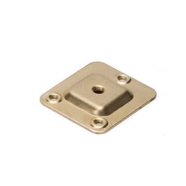 M6 Furniture Leg Connecting Plates - Straight - 58mm x 68mm Brass Plated (set of 4)