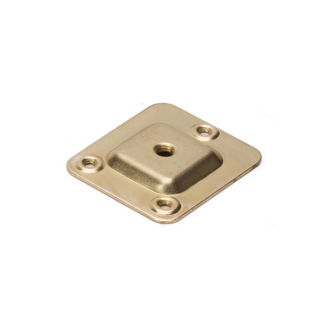 M8 Furniture Leg Connecting Plates - Straight - 58mm x 68mm  Brass Plated (set of 4)