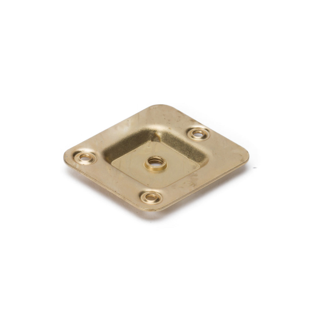 M6 Furniture Leg Connecting Plates - Straight - 58mm x 68mm Brass Plated (set of 4)