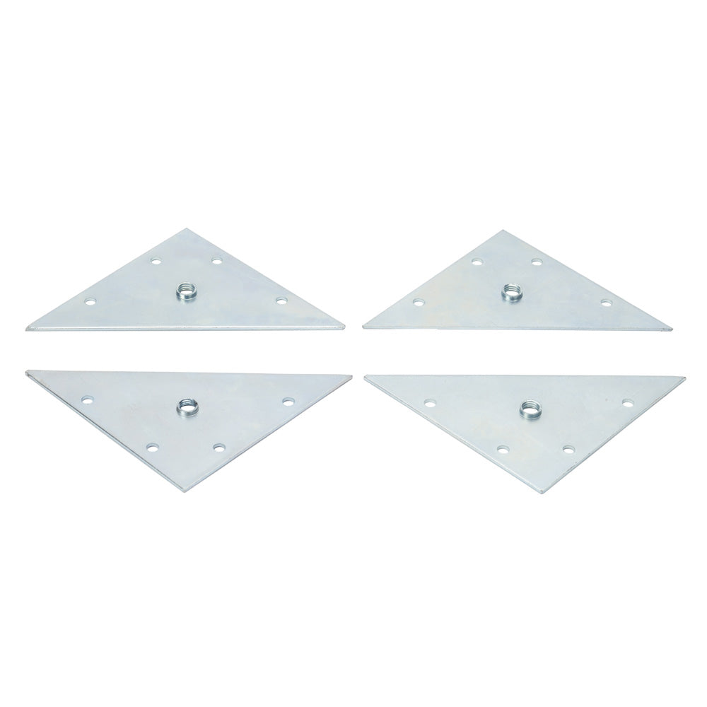 M8 Triangle Flat Furniture Leg Fixing Plate 117mm x 117mm (set of 4)