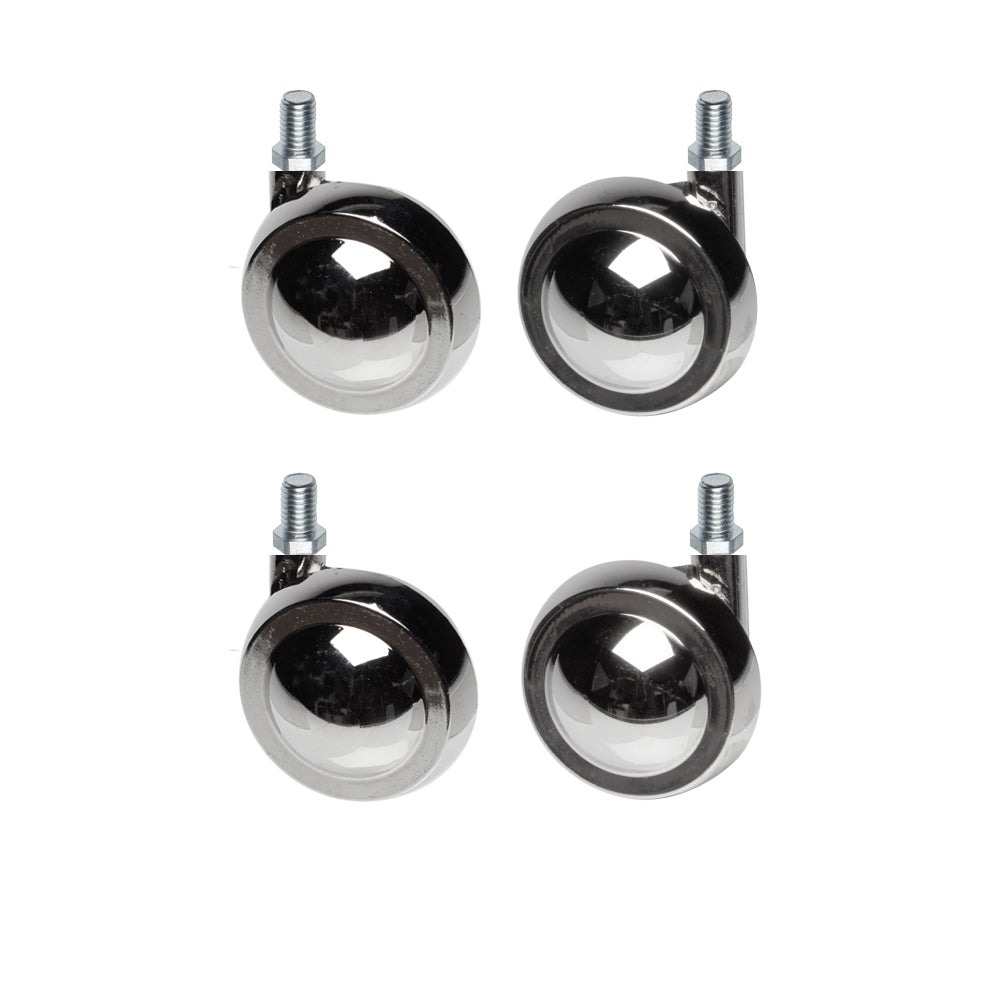 Nickel Metal Shepherd Castors - M10 Stem