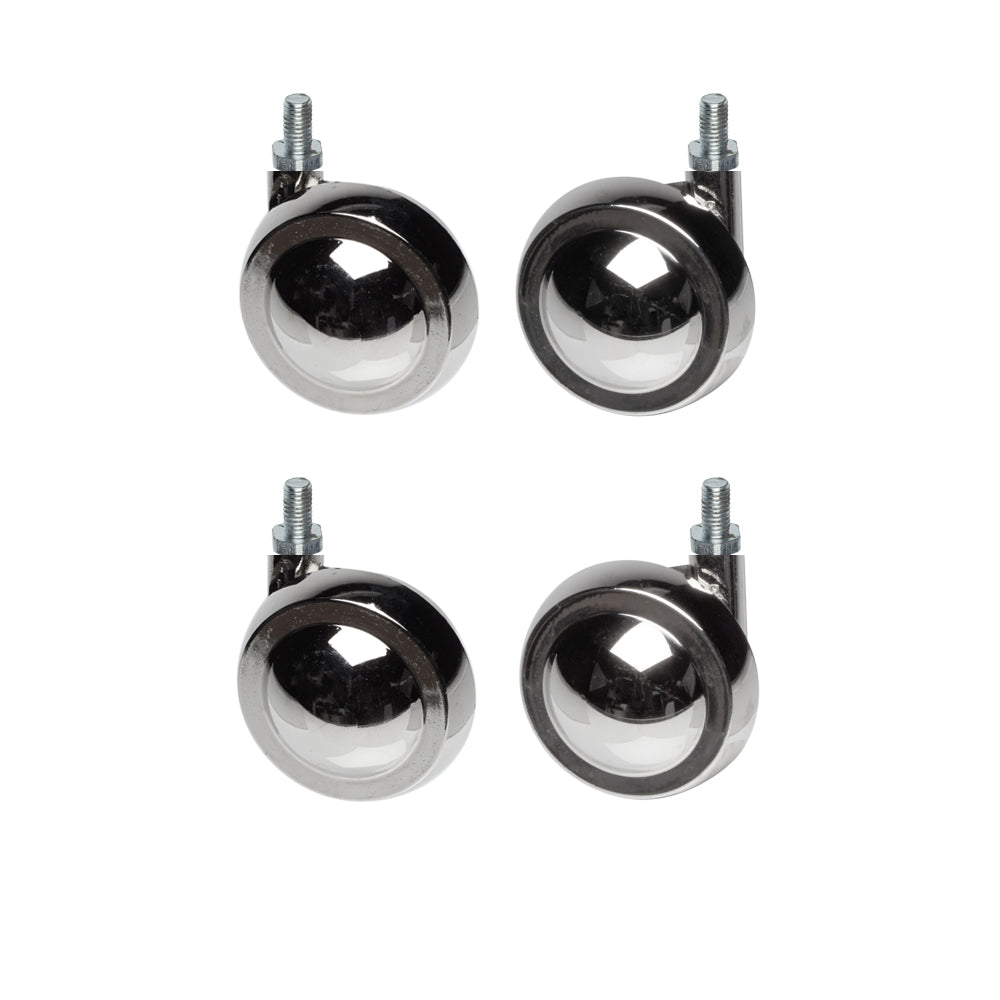 Nickel Metal Shepherd Castors - M8 Stem