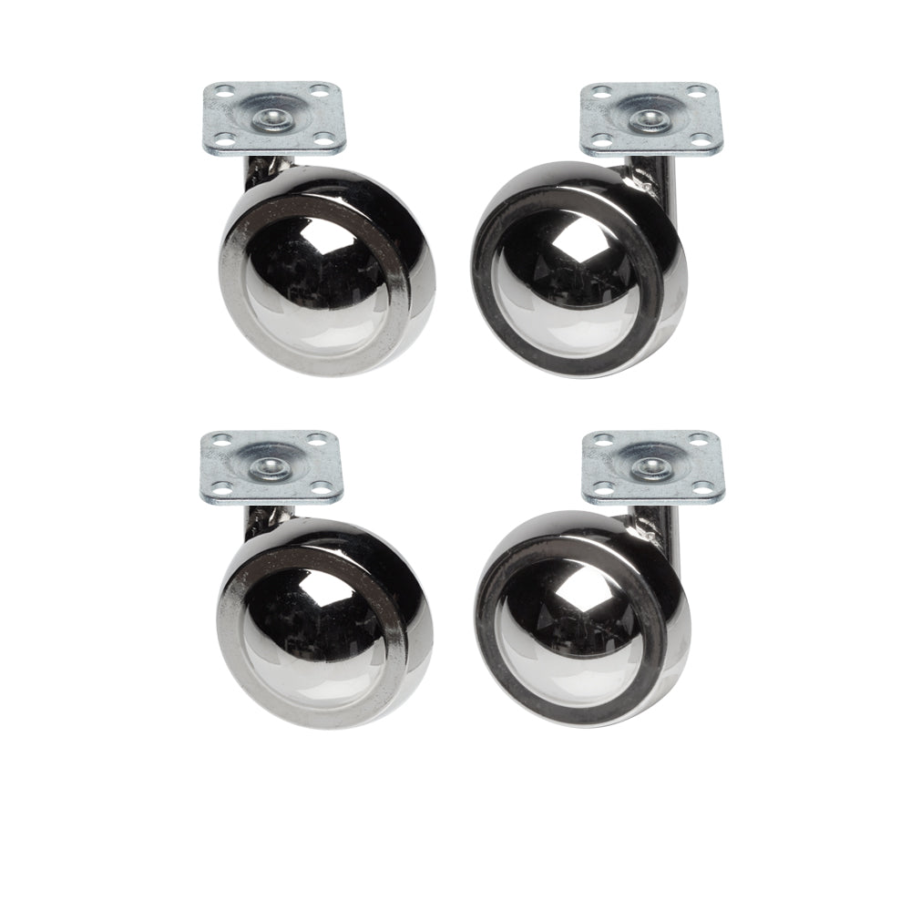 Nickel Metal Shepherd Castors - Plate Fitting