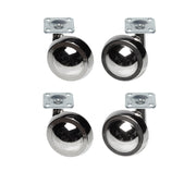 Nickel Metal Shepherd Castors - Plate Fitting