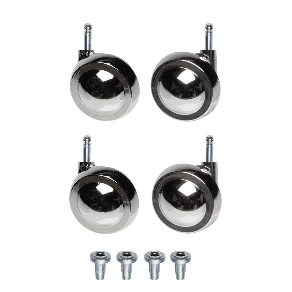 Nickel Metal Shepherd Castors - Thorn Pin