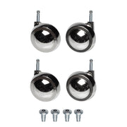 Nickel Metal Shepherd Castors - Thorn Pin