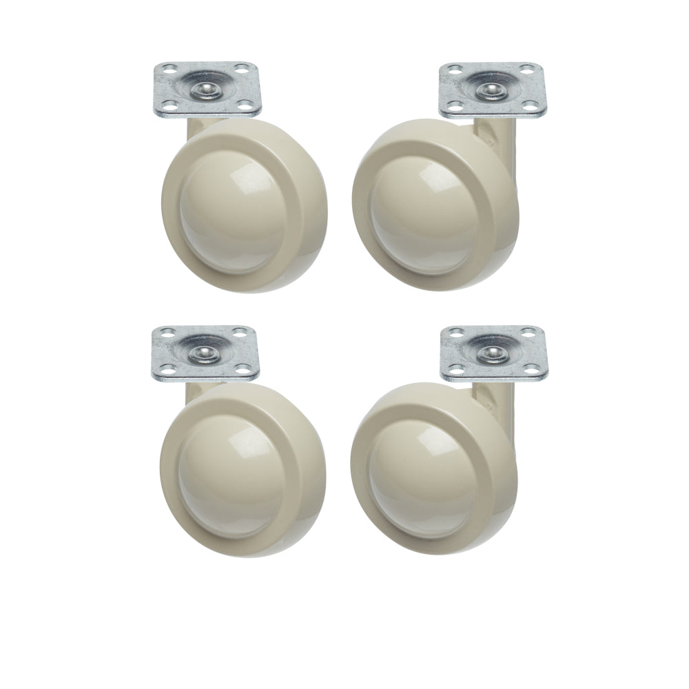 Pebble Metal Shepherd Castors - Plate Fitting