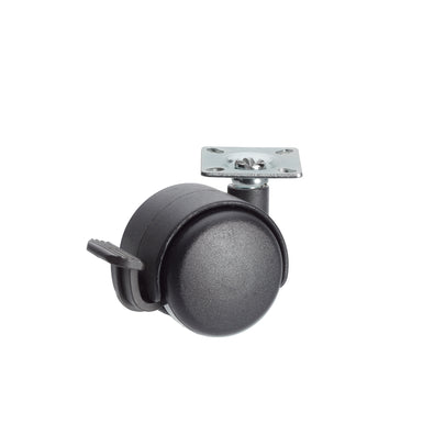 Premium Bed/ Furniture Twin Wheel Castors WITH Brake Designed for Carpet - Plate Fitting