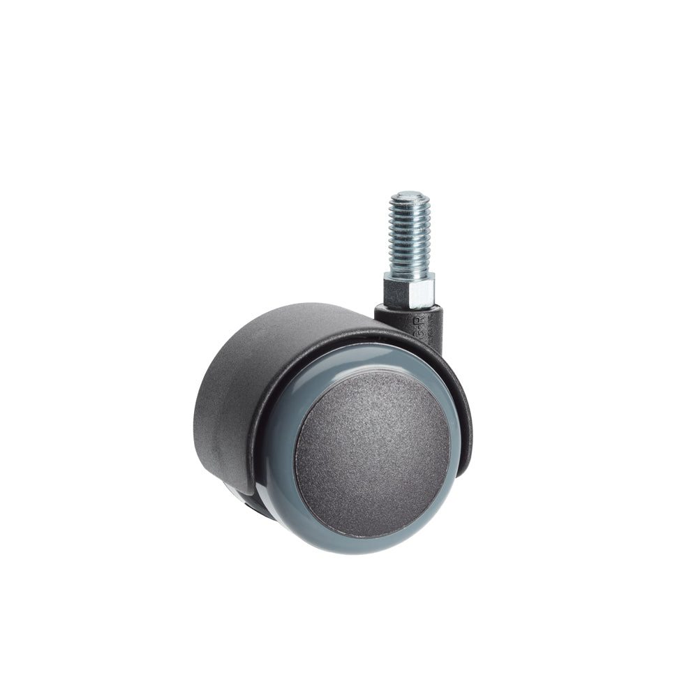 Premium Bed/ Furniture Twin Wheel Castors WITHOUT Brake Designed for Hard Flooring - M10 Stem