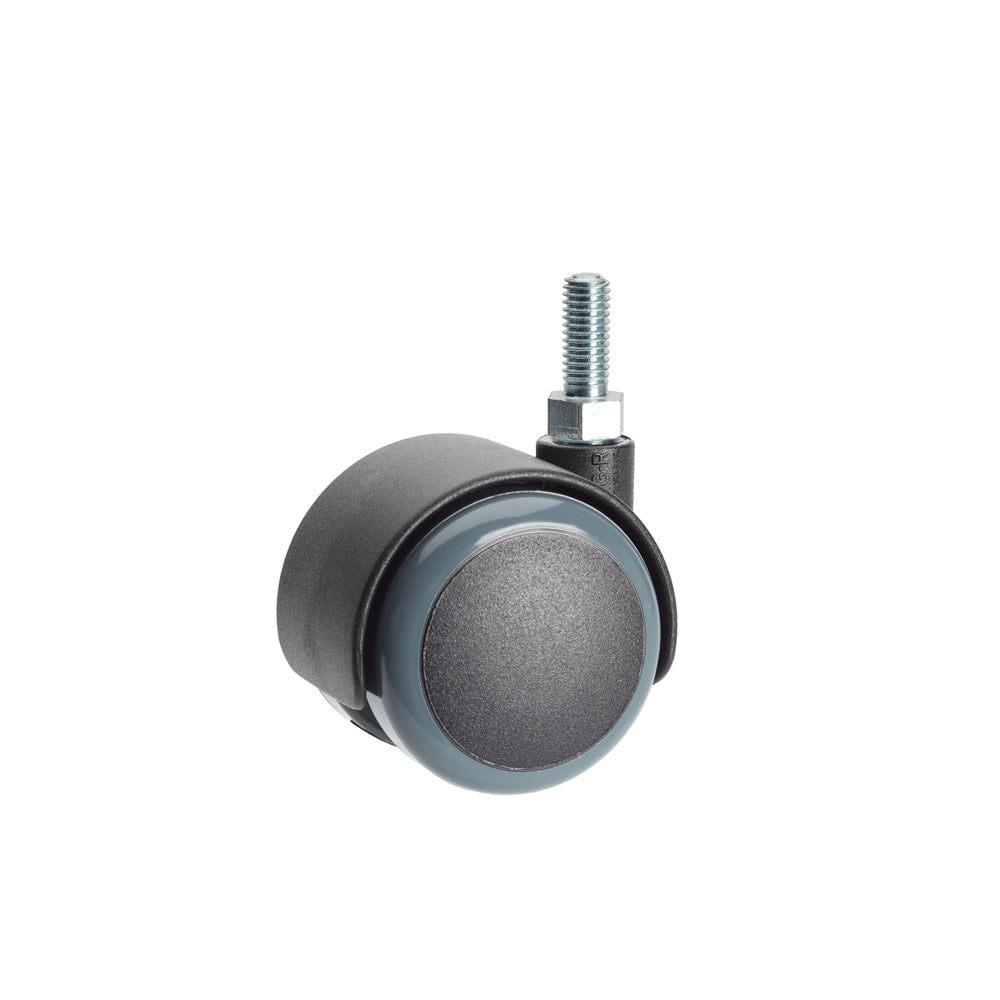 Premium Bed/ Furniture Twin Wheel Castors WITHOUT Brake Designed for Hard Flooring - M8 Stem