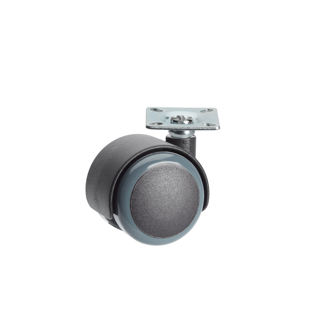 Premium Bed/ Furniture Twin Wheel Castors WITHOUT Brake Designed for Hard Flooring - Plate Fitting