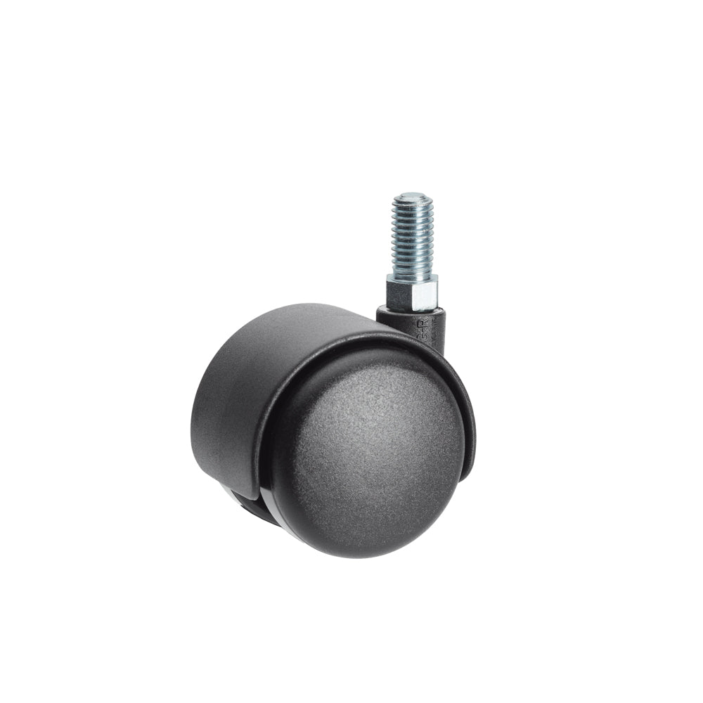 Premium Bed/ Furniture Twin Wheel Castors WITHOUT Brake Designed for Carpet - M10 Stem