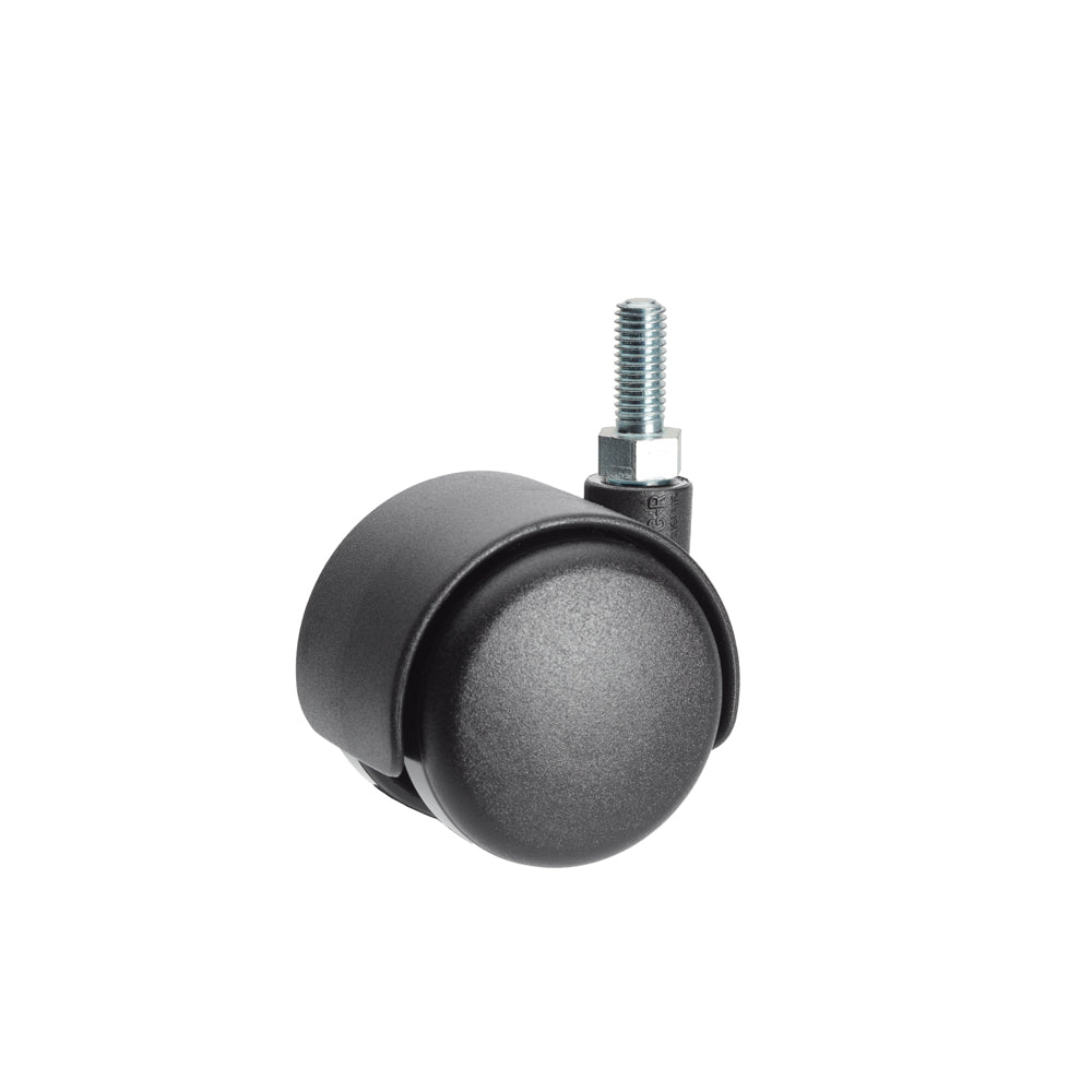Premium Bed/ Furniture Twin Wheel Castors WITHOUT Brake Designed for Carpet - M8 Stem