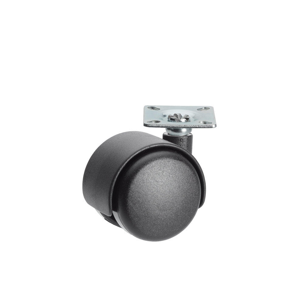Premium Bed/ Furniture Twin Wheel Castors WITHOUT Brake Designed for Carpet - Plate Fitting