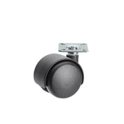 Premium Bed/ Furniture Twin Wheel Castors WITHOUT Brake Designed for Carpet - Plate Fitting