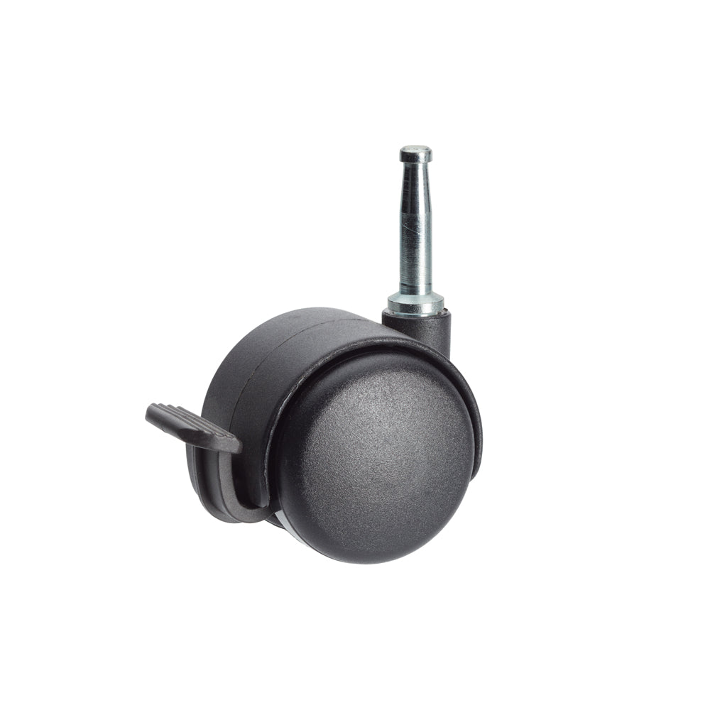 Premium Bed/ Furniture Twin Wheel Castors WITH Brake Designed for Carpet - Grip Neck Stem