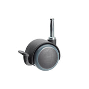 Premium Bed/ Furniture Twin Wheel Castors WITH Brake Designed for Hard Flooring - Grip Neck Stem