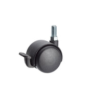Premium Bed/ Furniture Twin Wheel Castors WITH Brake Designed for Carpet - M10 Stem