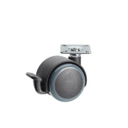 Premium Bed/ Furniture Twin Wheel Castors WITH Brake Designed for Hard Flooring - Plate Fitting