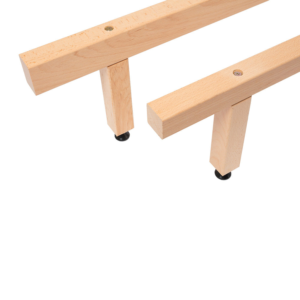 Universal Bed Centre Support Rail Kit with Wooden Feet for Flat Slats